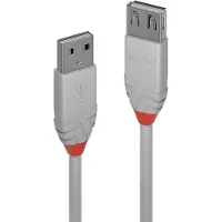 Lindy USB 2.0 Verlängerung Typ A/A Anthra Line M/F 1m