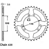 Sifam Couronne De Transmission Pour Moto Beta 50 Rr Enduro 2003 À 2004 Neuf