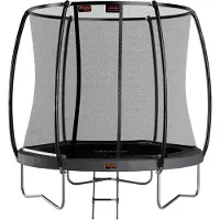Avyna Trampoline Pro-Line 245 cm avec filet de sécurité & échelle rond gris