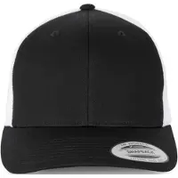 K-Up Casquette Trucker mod?le r?tro - 6 panneaux Black/White - K-up KP912 - Taille One Size