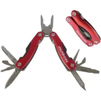 Munkees Multitool en acier inoxydable, couleur rouge