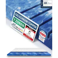 AM Qualitätsmatratzen | Surmatelas en mousse gel de luxe 7 zones | 90x190 cm | 8 cm d'épaisseur | Surmatelas | 90/190 | Surmatelas gel 7 zones