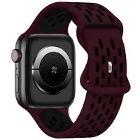 Beline pasek Apple Watch New Sport Silicone 42/44/45/49mm bordowo-czarny wine red/black box (Silicone), Sangles de montre, Rouge, Multicolore, Noir