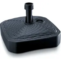 Nabbi Deuba Pied de parasol carré Anthracite socle parasol Ø2,6cm aspect polyrotin remplissage eau sable gravier support jardin