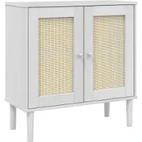 vidaXL Sideboard SENJA aspect rotin blanc 80x35x80 cm bois de pin