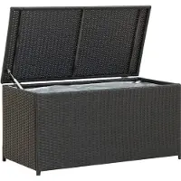 vidaXL Coffre de jardin à roulettes Gris 190L Poly rotin