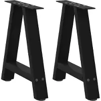 vidaXL Pieds de table basse en forme de A 2 pcs. noir 50x(30-31) cm acier