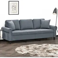 vidaXL Canapé 2 places avec oreillers décoratifs jaune 140 cm velours
