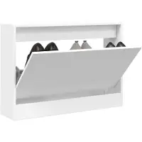 vidaXL Armoire à chaussures 4 tiroirs rabattables blanc 80x21x163,5 cm