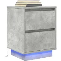 vidaXL Tables de chevet avec lumières LED 2pcs vieux bois 38x34x50 cm