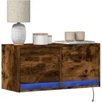 vidaXL Armoire TV murale avec LED Chêne Sonoma 180x31x38 cm