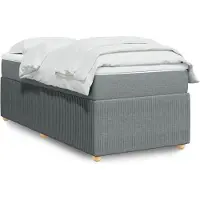 vidaXL Lit boxspring avec matelas noir 200x200 cm tissu
