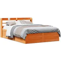 vidaXL Lit en bois massif avec tête de lit blanc 140x190 cm pin