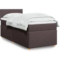 vidaXL Lit boxspring avec matelas brun foncé 140x190 cm Tissu