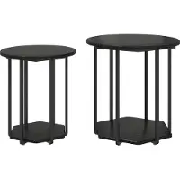 vidaXL Ensemble de tables d'appoint 2 pcs Chêne noir 50 x 50 x 50,5 cm