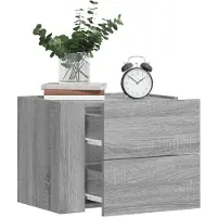 vidaXL Tables de chevet murales 2 pcs gris béton 45x30x35 cm