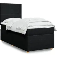 vidaXL Lit boxspring avec matelas noir 120x200 cm Tissu