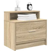 vidaXL Table de chevet avec tiroir blanc 51x31x47 cm