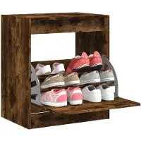 vidaXL Armoire à chaussures chêne fumé 80x42x69 cm bois d'ingénierie