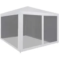 vidaXL Tente de réception avec 10 panneaux latéraux en maille blanche 6x4 m HDPE