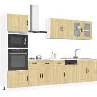 vidaXL Ensemble d'armoires de cuisine Kalmar 7 pièces blanc bois composite