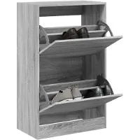 vidaXL Armoire à chaussures 2 tiroirs rabattables sonoma gris