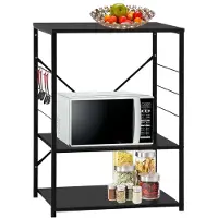 vidaXL Armoire à micro-ondes noir et chêne 60x39,6x79,5 cm
