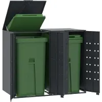 vidaXL Box pour poubelles 6 tonnes noir 414x79x117 cm acier