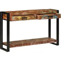 vidaXL Table console Multicolore bois de récupération massif
