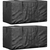 vidaXL Sac de rangement pour coussins de jardin noir 135x40x55 cm PE