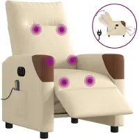 vidaXL Fauteuil relax Tissu Crème