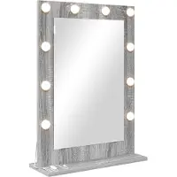 vidaXL Miroir de salle de bain , finition Sonoma gris, 70 x 50 x 18 cm, forme rectangulaire
