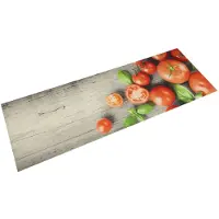 vidaXL Tapis de cuisine lavable impression de tomates 60x180cm velours