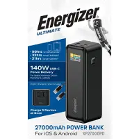 Energizer Yklhsocneg Powerbank 27000mAh 140W Black - Chargeur portable haute capacité