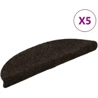 vidaXL Tapis d'escalier auto-adhésifs 30 pièces 56 x 17 x 3 cm Marron Demi-rond