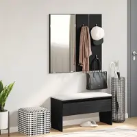 vidaXL Set de meubles de couloir 4 pcs Chêne noir Bois d'ingénierie