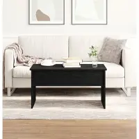 vidaXL Table basse noire imitation chêne 80 x 50,5 x 41,5 cm