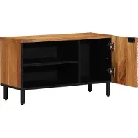 vidaXL Meuble TV avec étagère, marron, 80 x 33 x 46 cm, bois massif de manguier