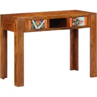 vidaXL Bureau à tiroirs avec espace de rangement, marron, 100 x 50 x 75 cm