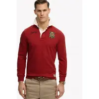 Superdry Double Emblem Rugby Long Sleeve Polo Rouge 2XL Homme