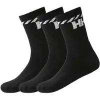 Helly Hansen Unisexe, Chaussettes, Cotton Sport Sock 3pk, Noir, (Lot de 3, 36 - 38, 45 - 47)