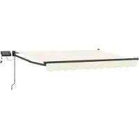 vidaXL Store rétractable manuel avec LEDs Crème 3,5 x 2,5 m