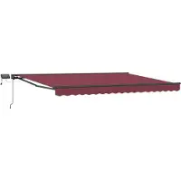 vidaXL Cadre de store manuel avec LEDs Bordeaux 4,5 × 3 m