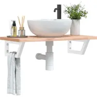 vidaXL Supports de lavabo 2 pcs. Blanc Trapézoïdal Acier