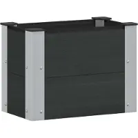 vidaXL Jardinière Surélevée Noir 50 X 30 X 36 Cm Alu.