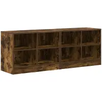 vidaXL Meuble de chevet avec étagère, lot de 2, chêne fumé, 66 x 33 x 48 cm
