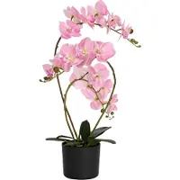 vidaXL Plante orchidée artificielle avec pot Rose 45 x 15 x 65 cm