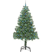 vidaXL Sapin de Noël avec 300 LED avec support Vert 210 cm PVC