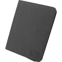 Stop Ocean Plastic Porte-bloc GUAM RPET, A4, poche pour tablette, 2 poches pour cartes SD, poche pour documents, rubans multifonctions, boucle pour stylo, bloc, mécanisme à anneaux, RPET, anthracite