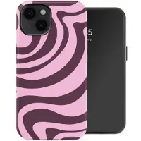 Selencia Coque arrière Vivid pour Apple iPhone 14 - Wavy Swirl Pink Plum